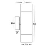 Havit Lighting Outdoor Up/Down Wall Lights Tivah Maxi Up/Down LED Wall Light CCT in Black Lights-For-You HV1028T 9350418018878